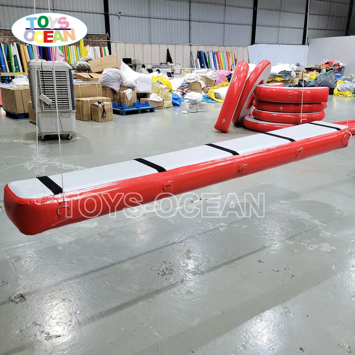 Factory Custom Commercial Inflatable Warrior Course Swinging Step Ring Piston Horseshoe Air Bridge Air Spot Set
