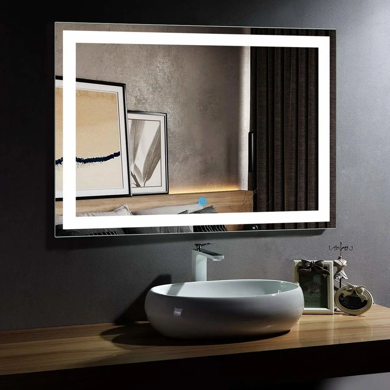 WINER M&G 5mm Hotel Home Decor Decorative Wall Mounted Smart Led Bathroom Vanity Mirror with Touch Sensor