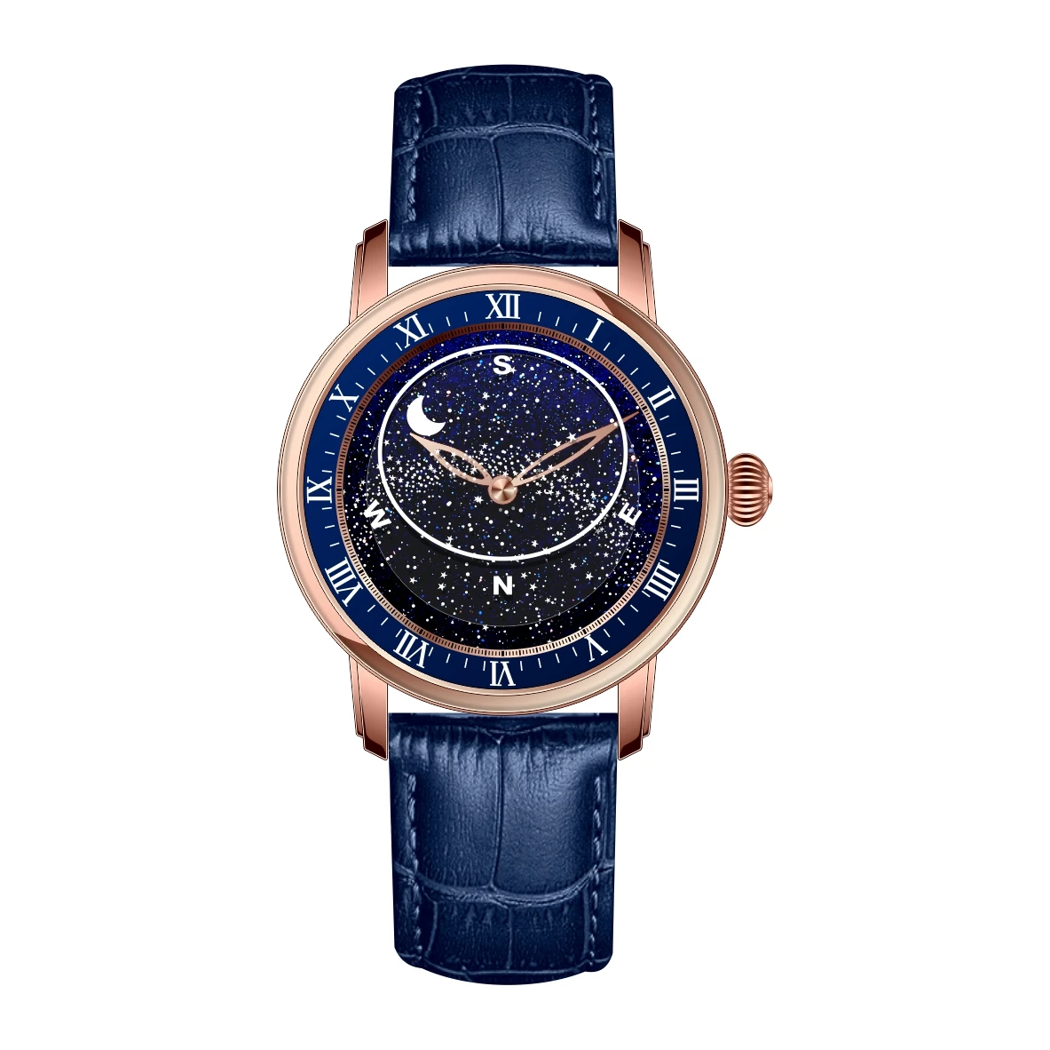 3 ATM Waterproof Luminous Rotating Starry Sky Dial Hand Watch Man Automatic Mechanical Watch