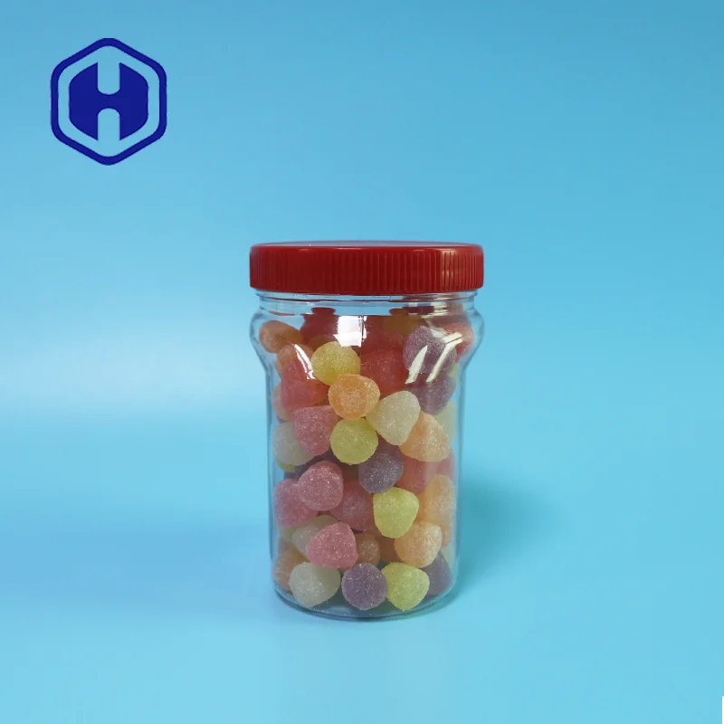 custom made cashews peanuts 360ml oval food safe packaging plastic cover PET jar