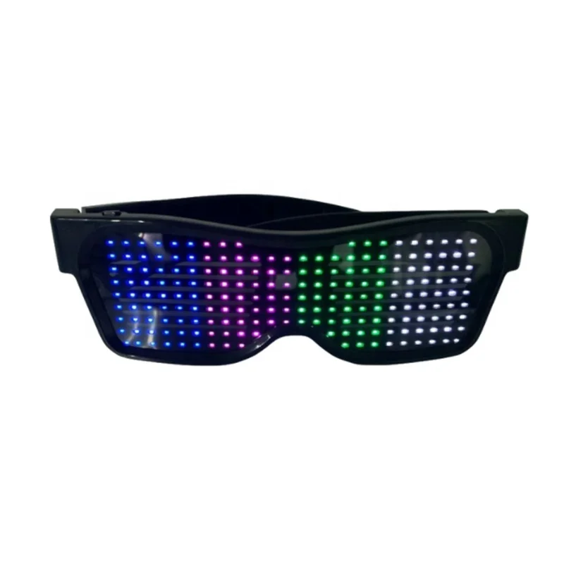 Customizable LED Light Up Glasses for Raves, Parties, Music Festivals, Halloween with USB Charging Editable APP Sunglasses