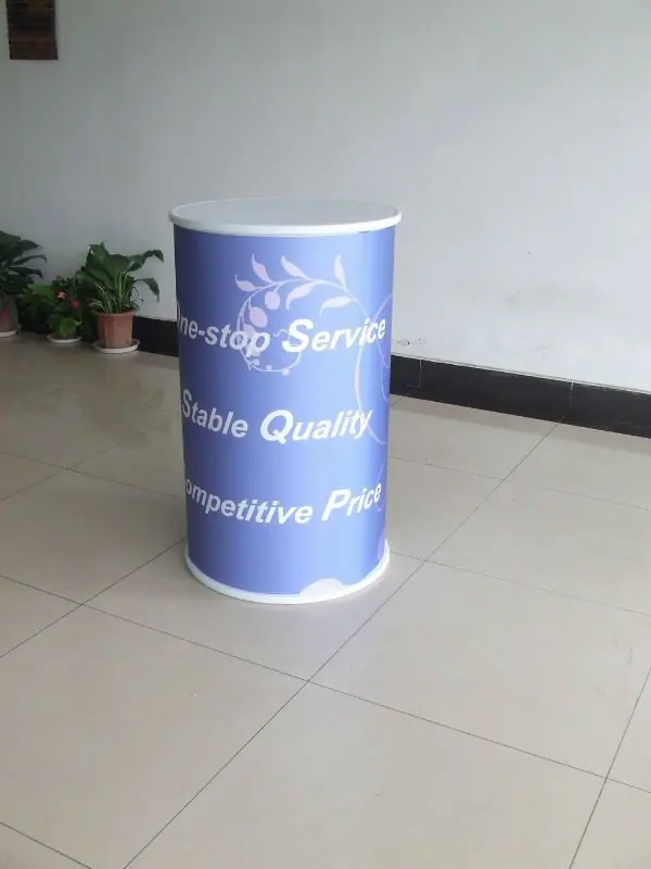 Rectangle and Oval Pop Up Counter Foldable Trade Show Counter Desk Pop Up Booth Table With LED Light