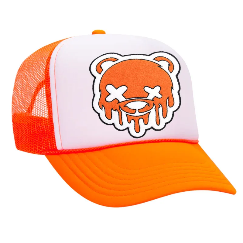 Custom Logo Polyester Foam Mesh Back Trucker Hat Patch Logo Mesh Trucker Hat with String Cap Embroidered Foam Mesh Trucker Hat