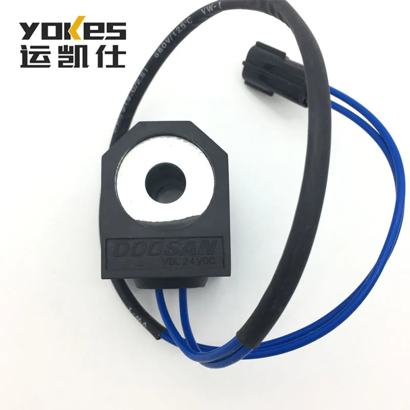 DH215-7 Solenoid Valve Coil 24V DH225-7 DH220-5 Excavator Parts for DOOSAN DAEWOO