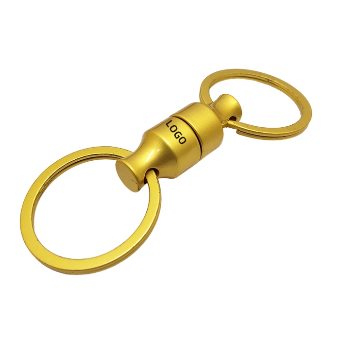 Wholesale Metal Key Chain Holder Golden Magnet Connector Keyring Carabiner Pull Apart Detachable Custom Logo Magnetic Keychain