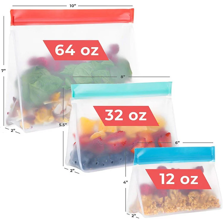 High quality Colorful waterproof PEVA snacks bag PEVA food grade resealable ziplock bag