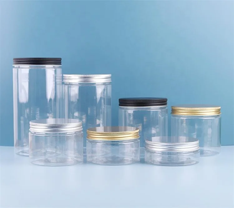 2oz 3oz 4oz 5oz 8oz 12oz Wide Mouth Food Grade Plastic Pet Jar  Container With Screw Metal Lid