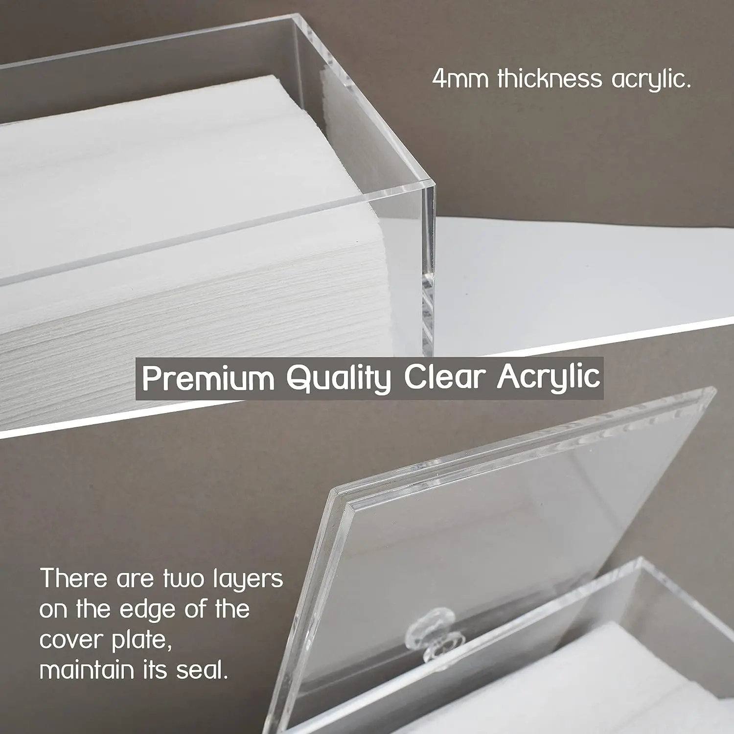 Wholesale Acrylic Dryer Sheet Holder With Lid Clear Transparent Acrylic Dryer Sheet Container