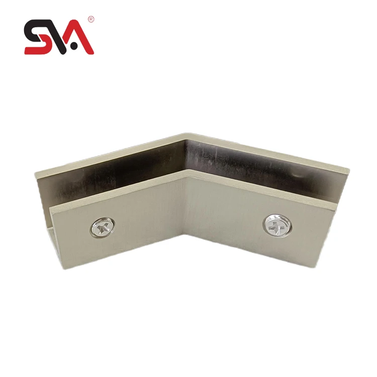 SVA-0381 Crl Unlacquered Polished Nickel Matte Black Satin Brass 135 Degree Sleeve Over Glass Door Clamp