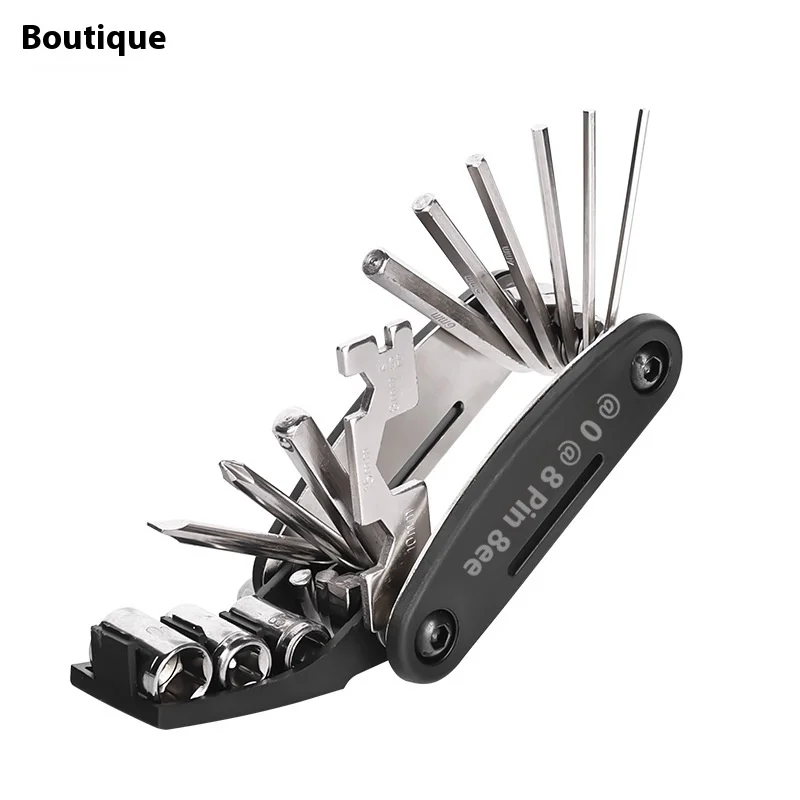 Multifunctional Folding Car Wrench Set Bicycle Repair Combination Tire Repair Tool Mountain Road Bike Garage Wrench