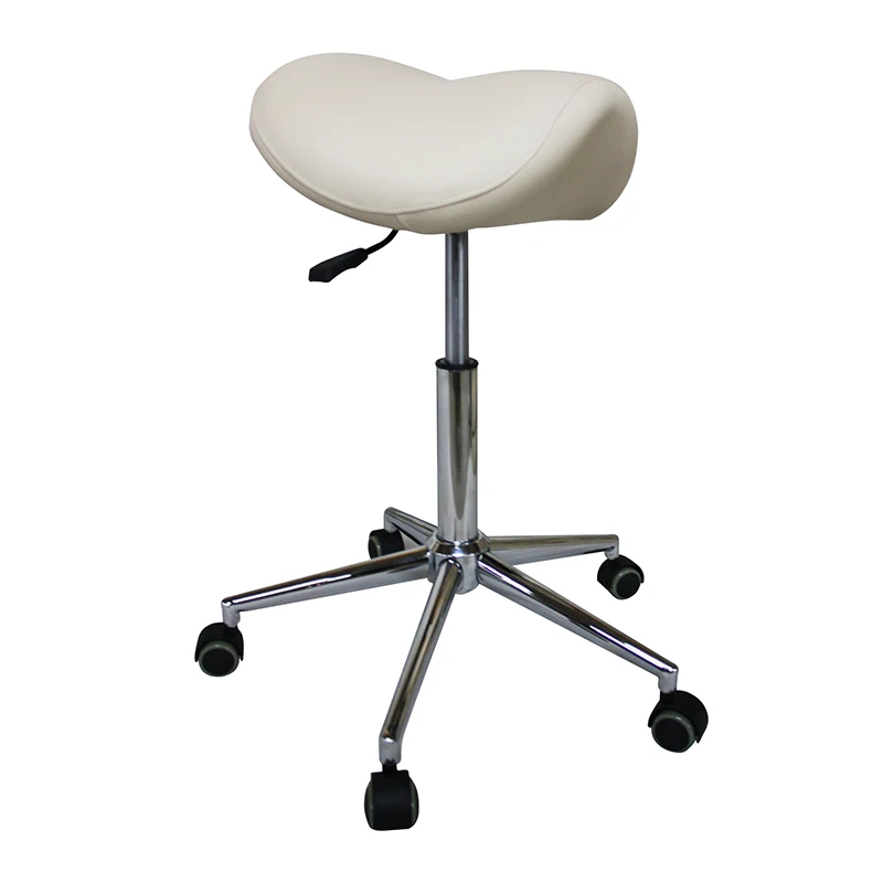 Hi5 Lab Light Weight Saddle Barber Stool Pu Leather Aluminum Saddle Stool Chair Ergonomic Dental Laboratory Rolling Stool