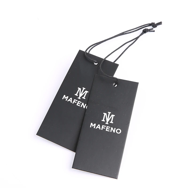 Роскошная толстая бумага сделанная на заказ бирка для одежды подвесная веревочная тисненая этикетка аксессуары