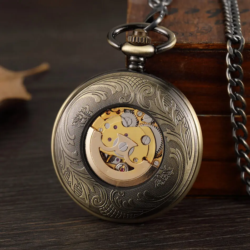 OEM ODM Suppliers Manufacture logo Brand Vintage Bronze Watch Automatic Pocket Watches for Men in Bulk Wholesalers