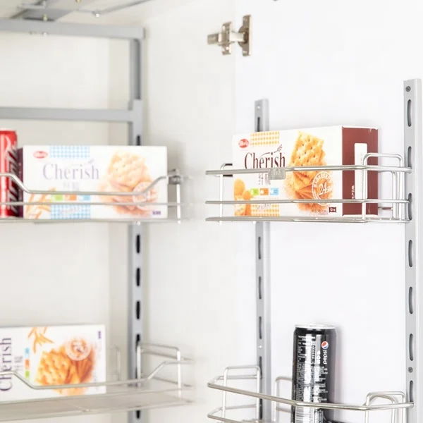 High kitchen cabinet with two sides  storage basket storage basket smooth guide rail pull basket Custom kitchen organizer