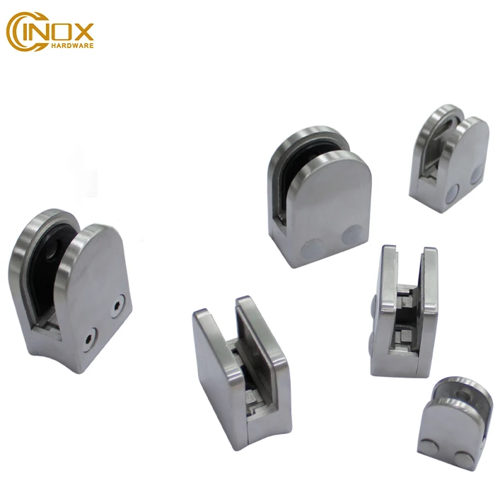 Flat Base D Shape Glass Handrail Holding Bracket Balcony Pool Fence Railing Glass Clip Clamp SS Hold Down Clamps