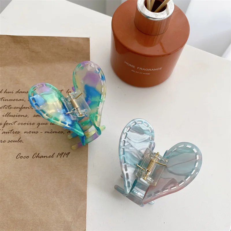 RARA  6cm New Hair Accessories  wholesale Hair Claw Clip Super Fairy Love Butterfly Hollow Acetate Woman Hair Clip and Claw