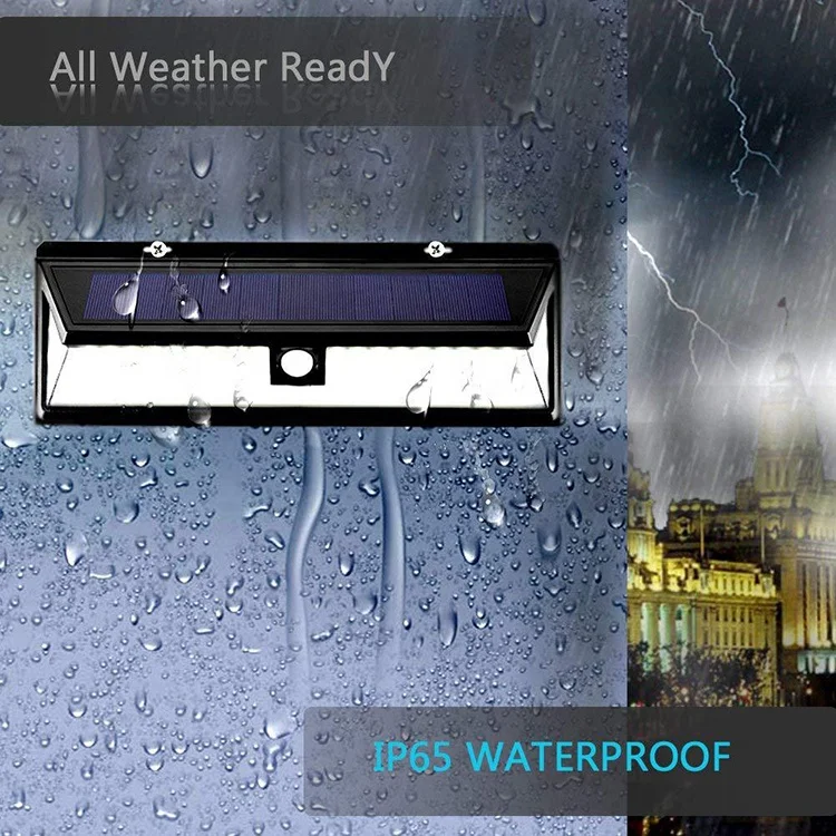 Водонепроницаемая 118 Светодиодная лампа на солнечной батарее, уличный светильник для сада, двора, настенный светильник с пассивным ИК датчиком движения