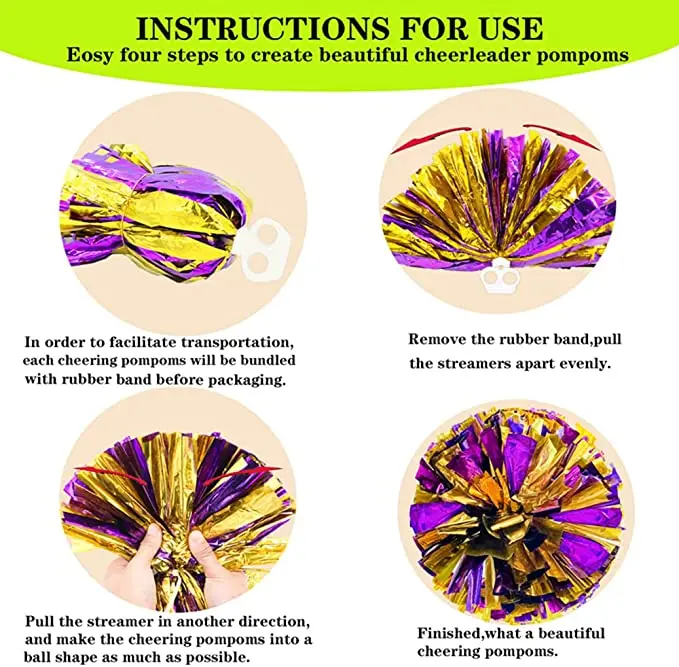 double spell color cheerleading Pom Sports Dance Cheer Plastic Poms for Sports Team Spirit Cheering