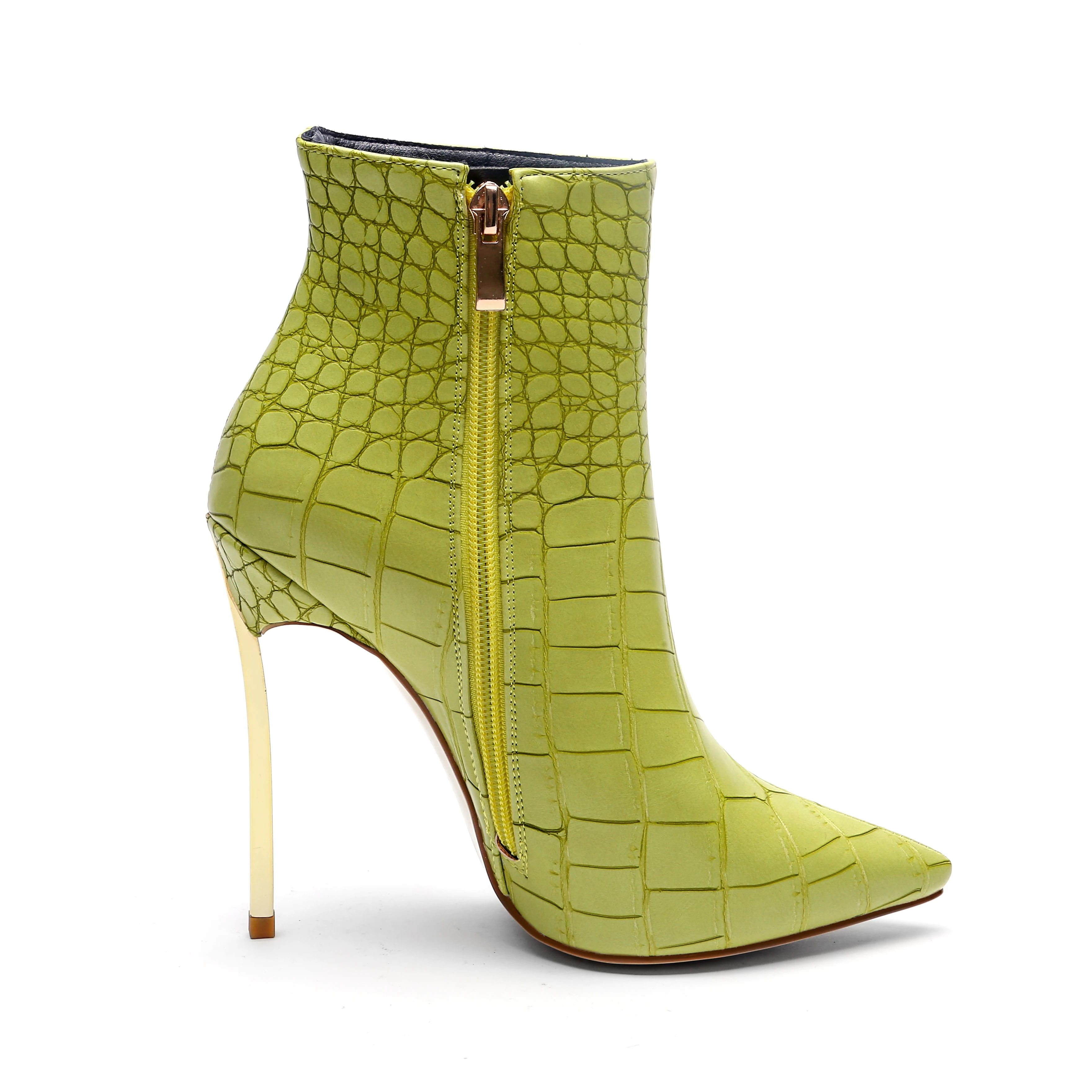 China Wholesales Ladies Gold Metal Zapatos Mujer Sexy High Heels Women Boots Shoes For Winter