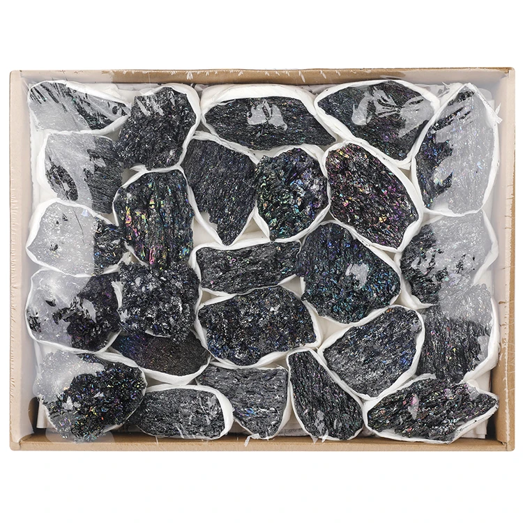 Box Package Black Silicon Carbide Crystal Gemstone for Collection and Decoration