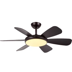Good quality DC motor 42 inch 6 blades household living room LED lamp electric ceiling fan with light chandelier