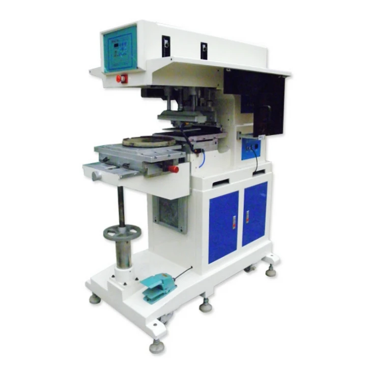 HP-300Y precision pneumatic one color tampo pad printing machine 1 green cleaning bucket logo printer