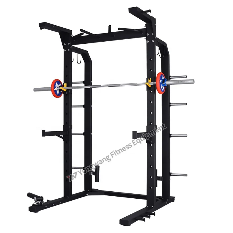 
High quality Hot sale commercial fitness equipment gym use machine YW-1716B Half Power Rack 