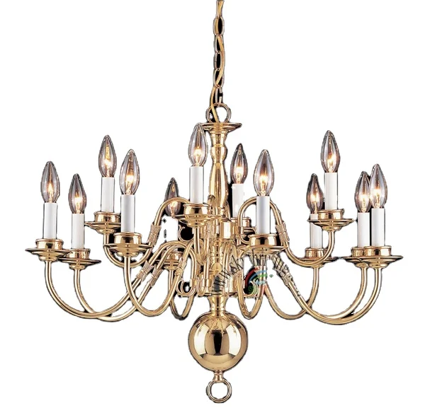 candle chandelier brass hanging lamp