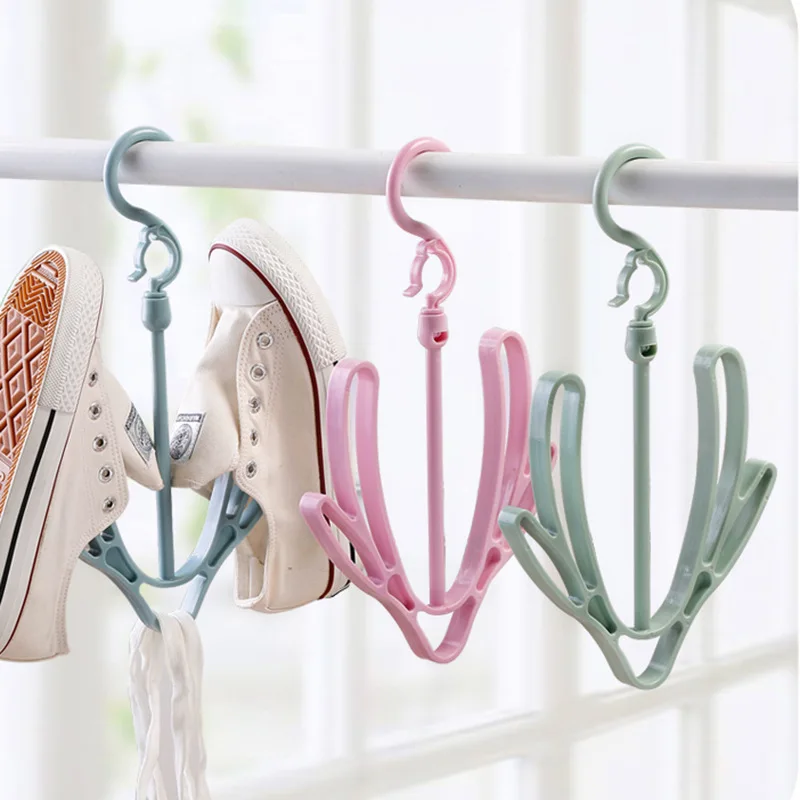 Wholesale Creative Plastic Shoe Dryer Hanger Drying Shoe Rackdouble Hook Outdoor Windproof Hook Storage