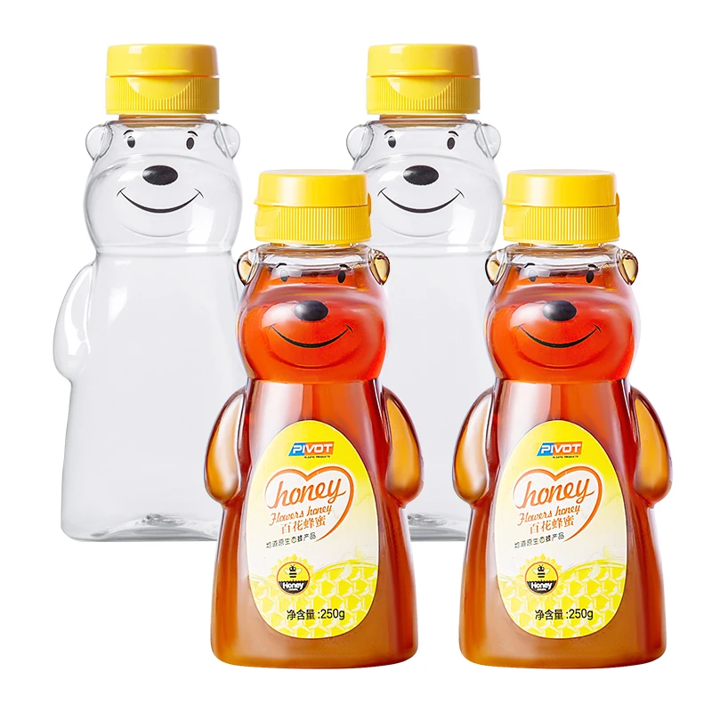 250g 500g PET BPA free squeeze food grade bottle teddy bear plastic honey jars