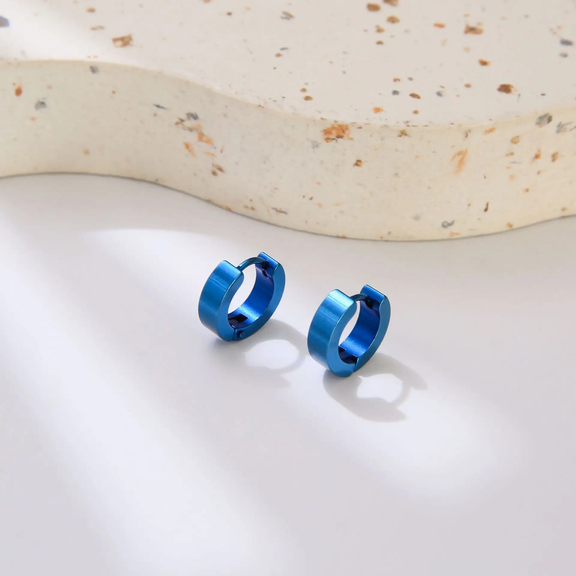 Black Earrings Boys Earrings Custom Stainless Steel Wholesale Custom Hot Sale Colorful Hip Hop Ear Clip Ears Mens Trendy Opp Bag