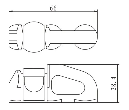 Double stud fitting for L track