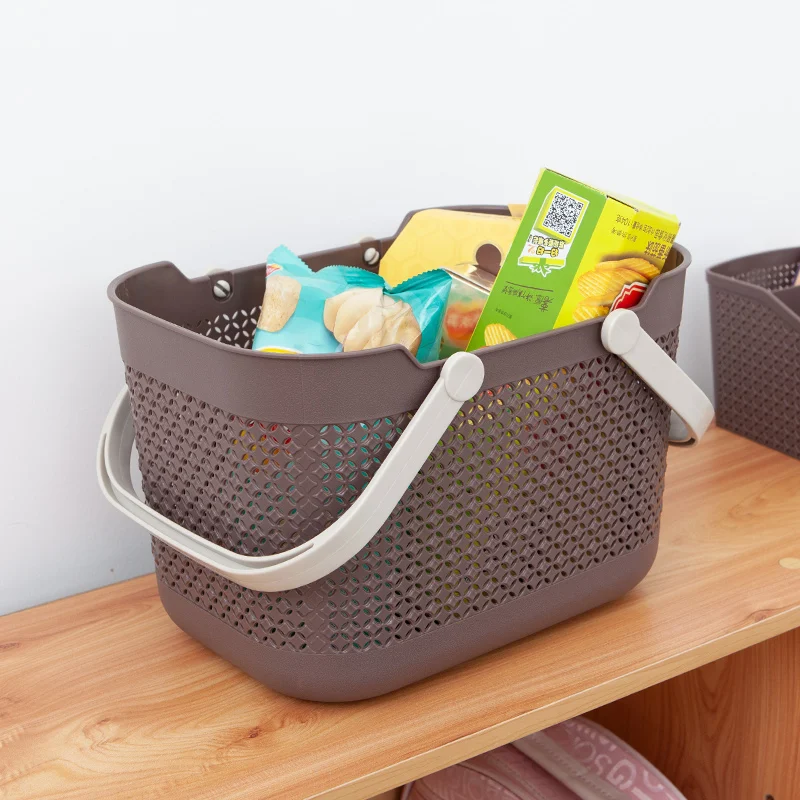 portable mini shelf storage organizing stackable laundry bathroom storage basket with handle plastic bath basket