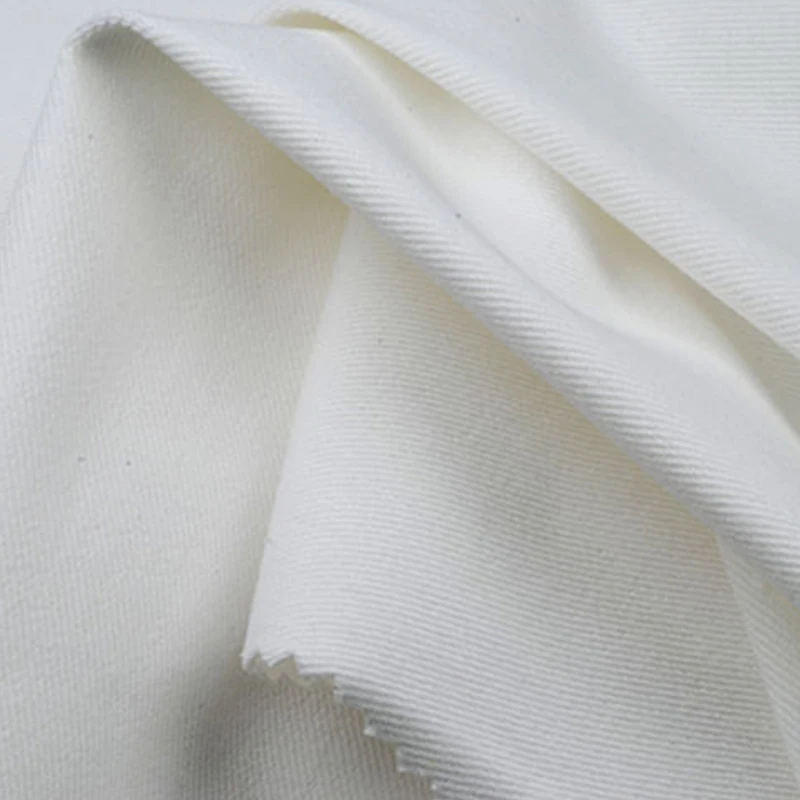 Textiles Fabric Manufacturer Supplier Wholesale White Woven Twill 100%cotton Uniforms Bleached Fabric
