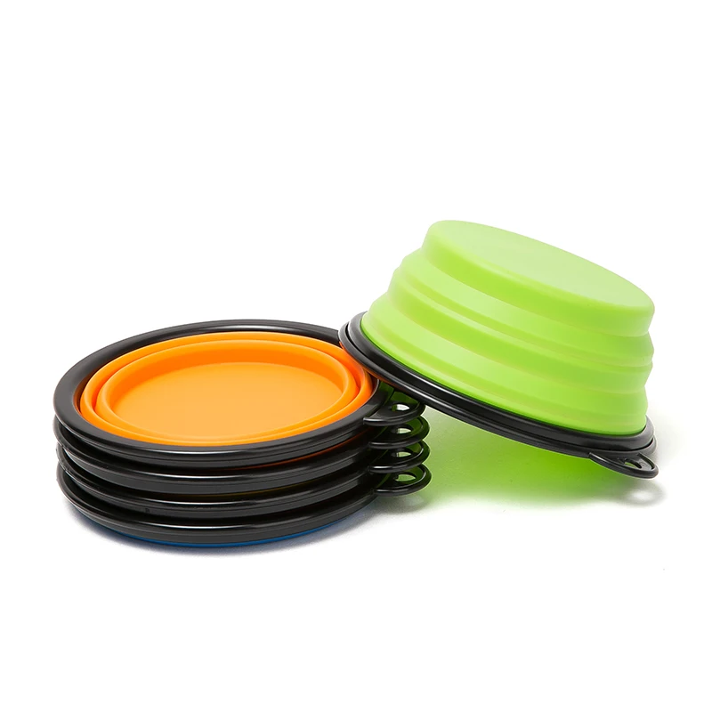 Eco Friendly Custom Folding Silicone Cat Water Bowl Collapsible Travel Dog Feeding Silicone Dog Bowl for Pet