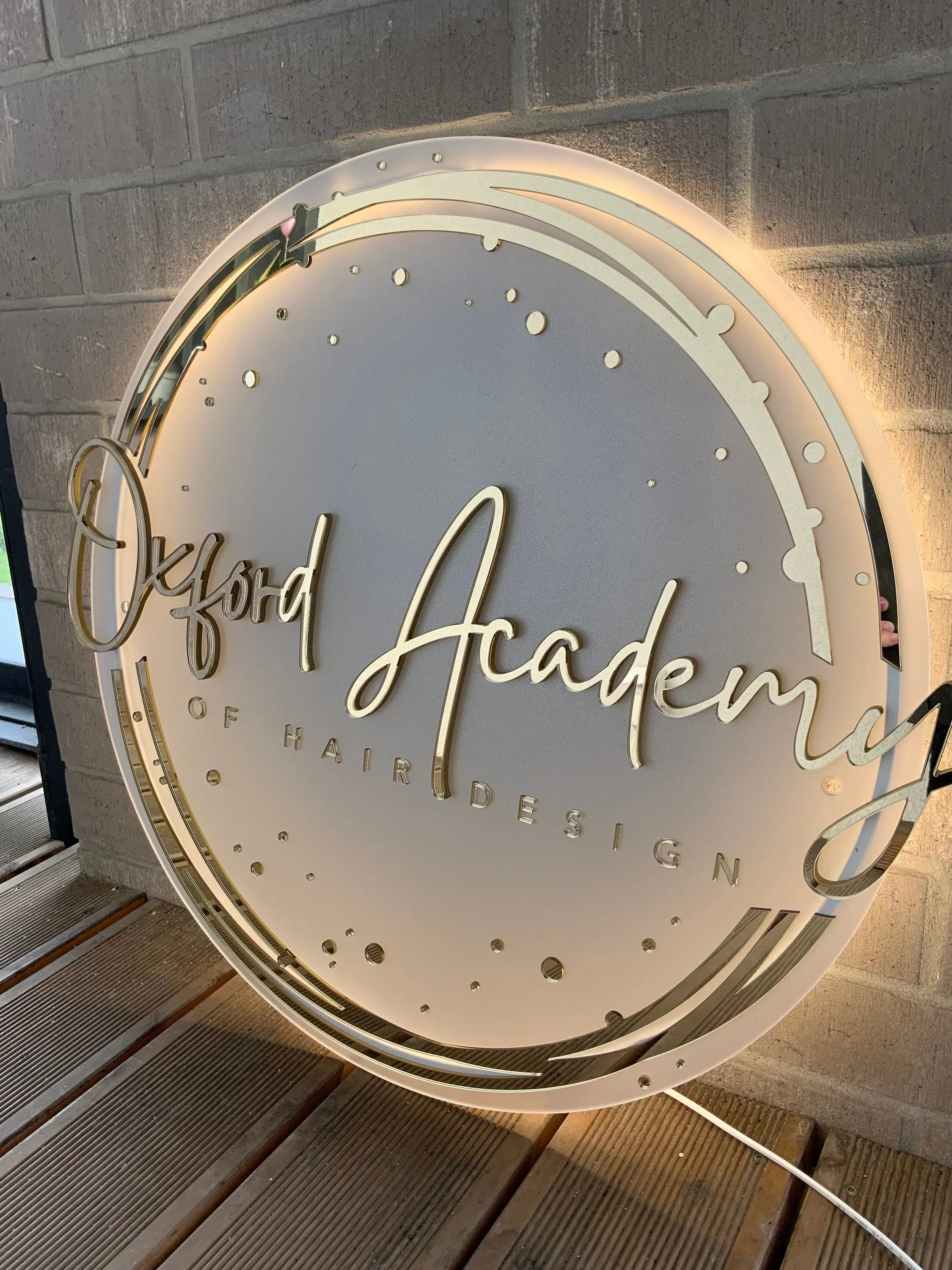 Acrylic Mirror Gold Custom Neon Sign Salon Business Store Sign Customized LED Shop Neon Sign Business