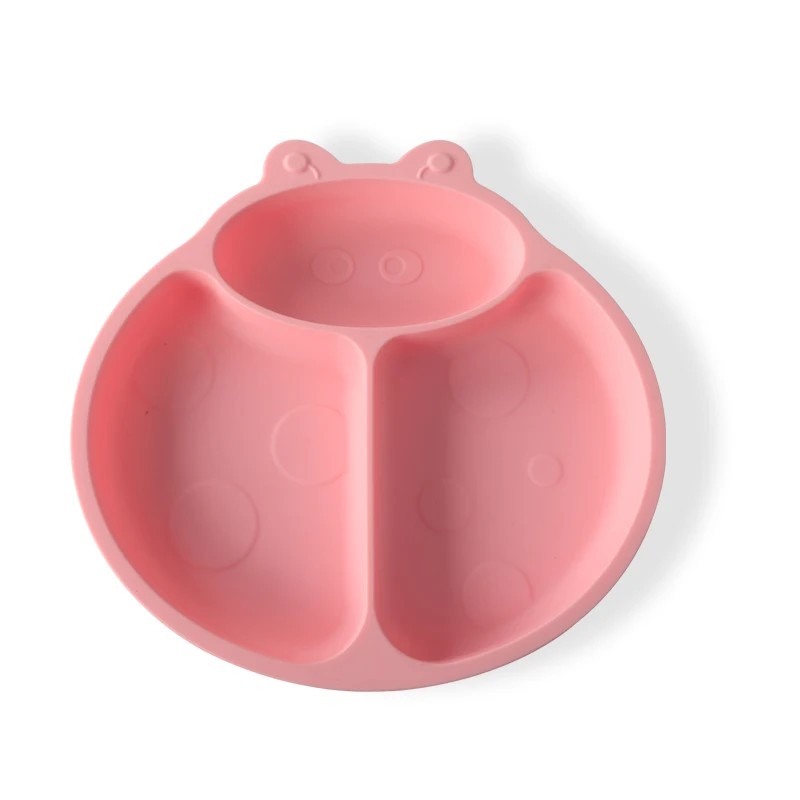 Leatchliving BPA Free Silicon Food Grade Suction Plate Ladybird Shape Custom Logo