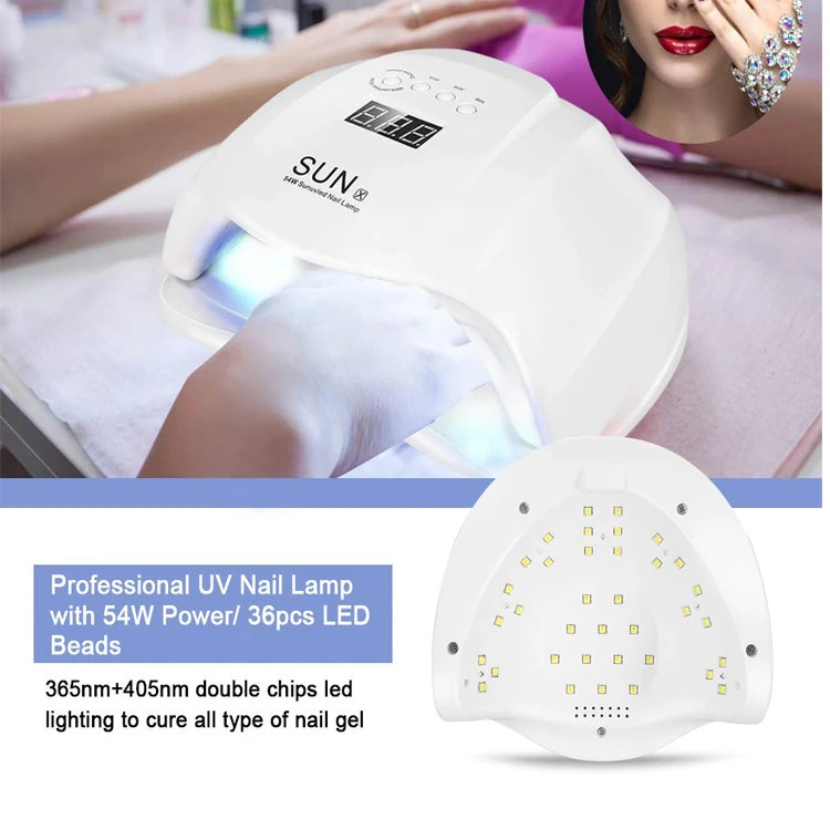 Смарт-часы изготовленные в Шэньчжэне с 54 Вт солнечные X УФ лампа для ногтей машина Сушилка Гель-лак сушки со смарт-датчик