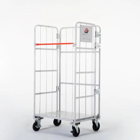 Wholesale 3-Side 600 Kg Capacity Durable Storage Steel Folding Roll Cage Trolley