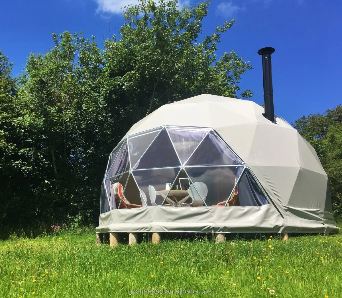 Aluminum Waterproof glamping dome house for outdoor resort  geodesic dome tents