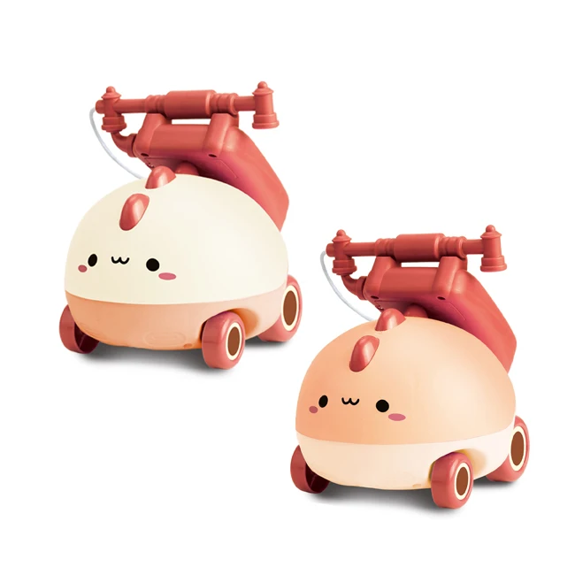 Educational pull line cartoon dinosaur mini telephone car toys musical telephone mobile phone toy