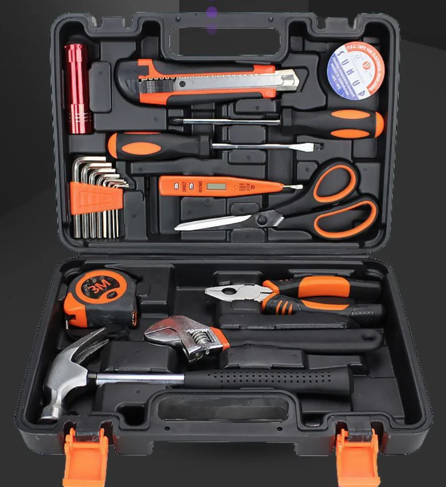 Hand Garden Kitchen Mechanic Kit Box Household Repair Screwdriver Bar Power Tool Set