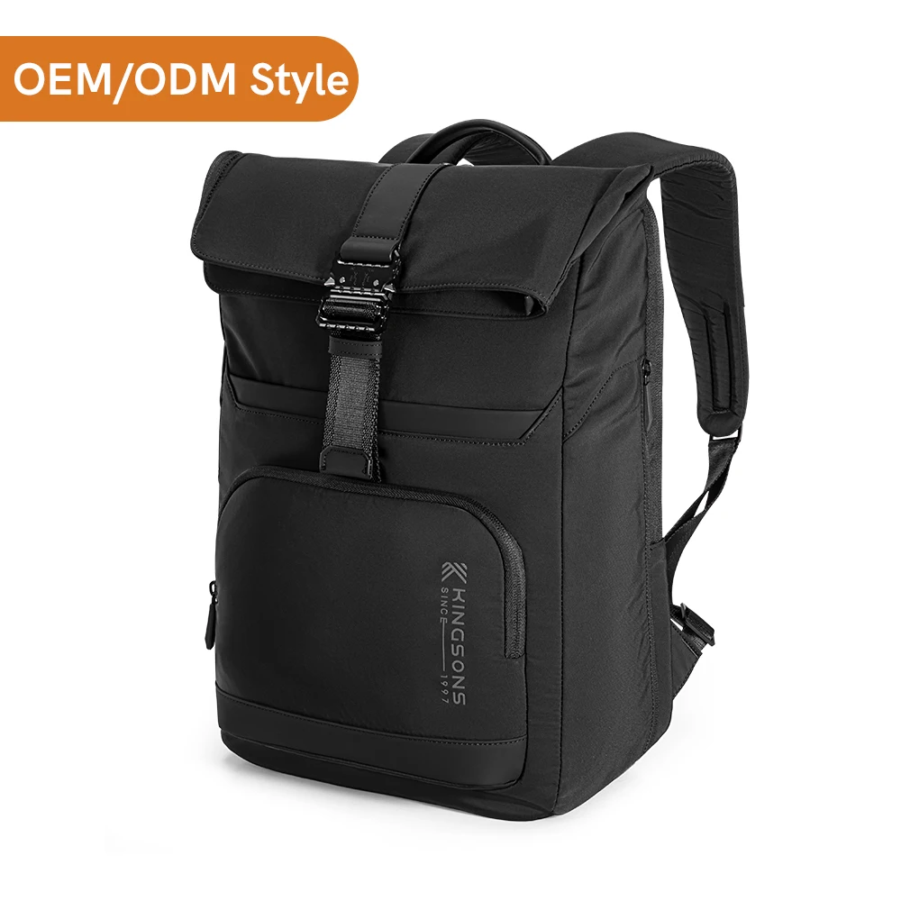 Leisure black/grey laptop backpack with high quality buckle waterproof 15.6 inch laptop backpack for men custom logo travel bags