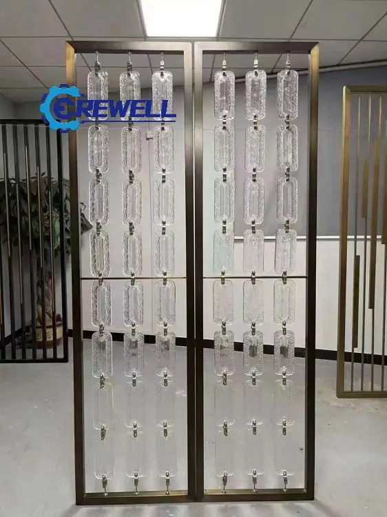 easy mounting retro style ss mirror PVDF moveable screens room dividers for lounge