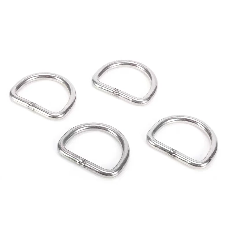 Stainless Steel 304/316 Welded D Ring Buckle Metal D Shape Carabiner Rings