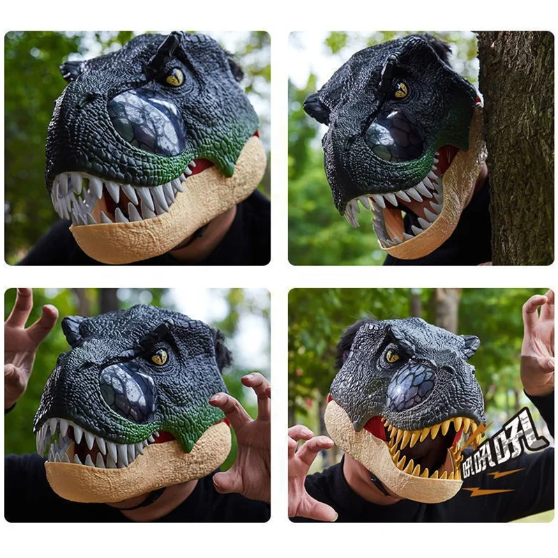 New Arrivals Simulation Dinosaur Mask Novelty Quirky Toys Halloween Party Toy Gifts Dino Halloween Led Light Up Masks Funny Toy