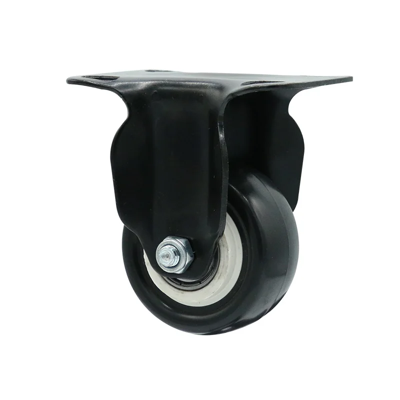 1.5 inch furniture casters castor 40mm rigid black pvc caster wheel with plate