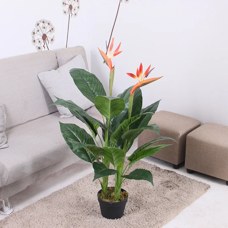 100cm Fleurs Home Decor Strelitzia Artificial Plant Realistic Bird Of Paradise Artificial Plant with Flower Flores Plante