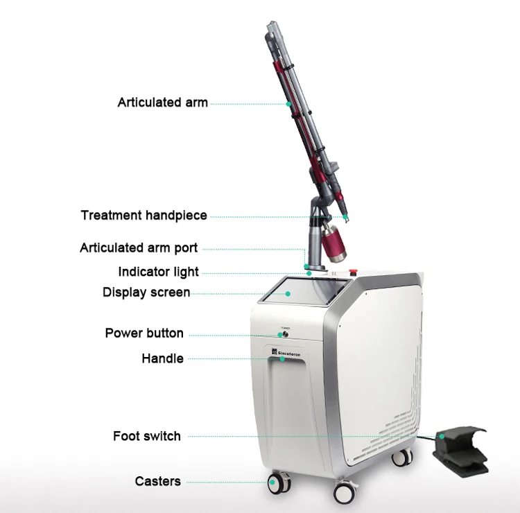 Q switch nd yag laser tattoo removal beauty machine 1064nm laser picosecond medical CE TGA