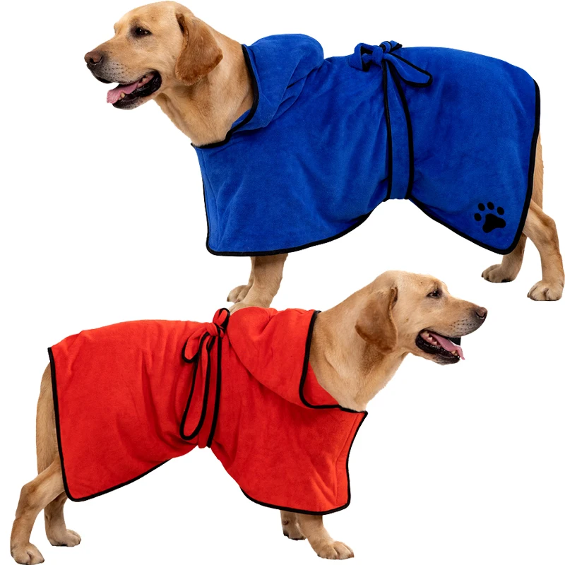 Быстросохнущее супервпитывающее полотенце из микрофибры для чистки домашних животных кошек собак банный халат с шапкой и ремнем